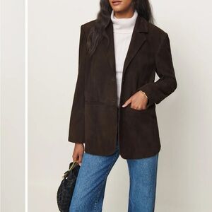 Reformation Veda Leon suede blazer size S